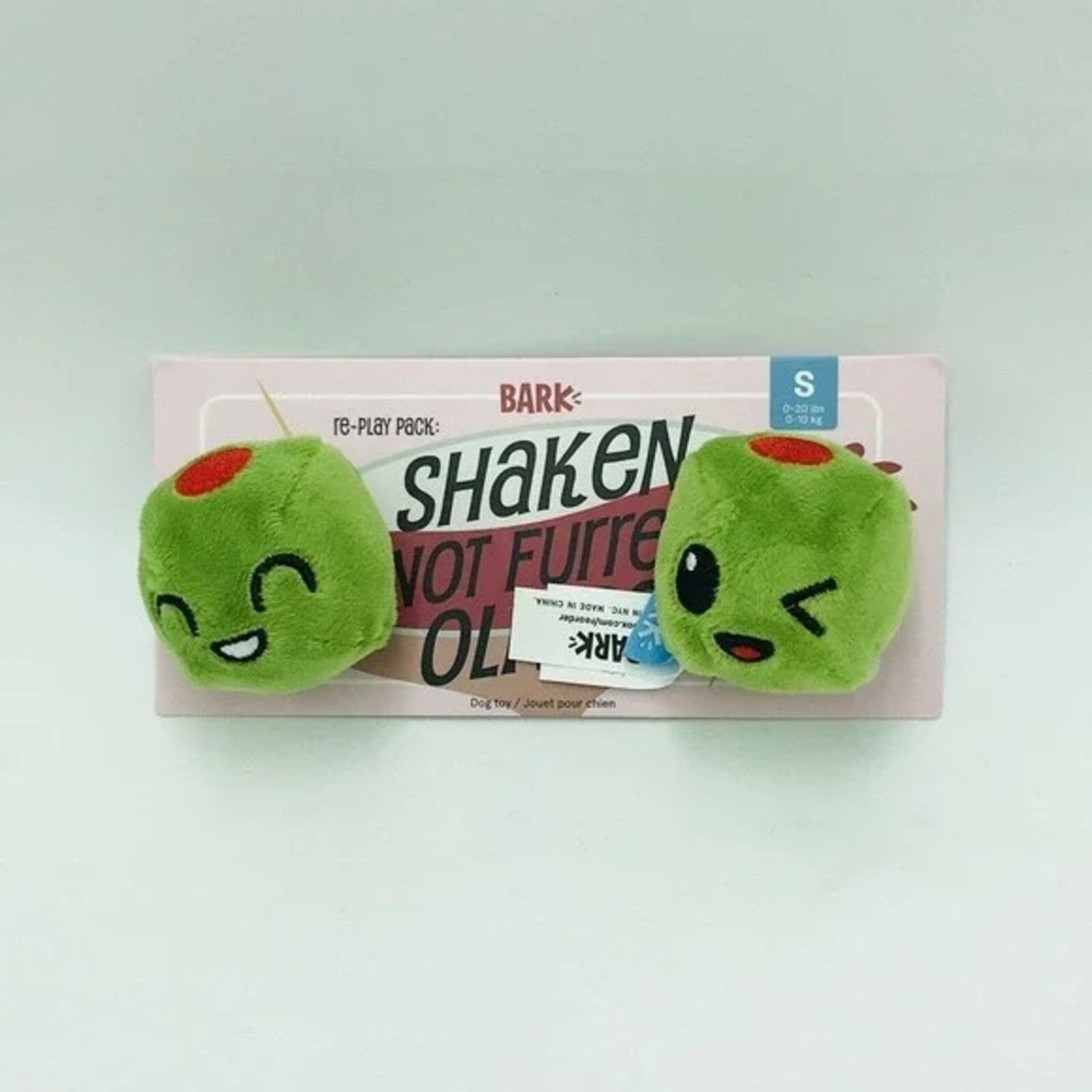 Shaken not furred olive martini dog toy 🫒🍸